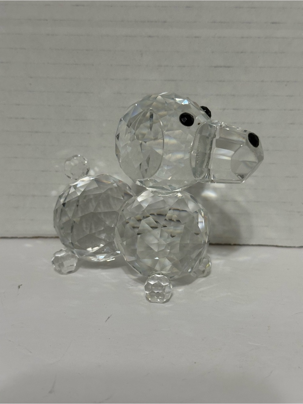 Faceted Clear Cut Glass Crystal Poodle Dog Figurine #3